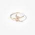 Thin gold ring with a snake with diamonds