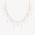 Pink gold chain chocker necklace with hanging diamonds