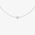 White gold tennis necklace with a rectangular cut diamond at the center