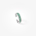 18K White Gold Ear Cuff with Emeralds and Diamonds