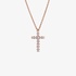 Pink gold cross with diamonds
