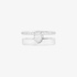Fine white gold double ring with diamonds
