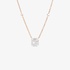 Discreet pink gold square pendant with diamonds