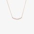 Pink gold necklace with zig zag diamond bar