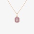 Pink sapphire square pendant with diamonds