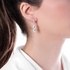White gold double rhombus shaped diamond earrings