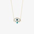 Mother of pearl evil eye necklace with turqoise