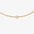 Gold tennis necklace with oval center