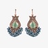 Fashionable earrings with semi precious stones and silver clasp