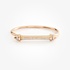 Pink gold bangle bracelet with diamonds