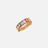 Ring with multi colour of sapphire in pink gold 18k.