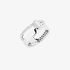 Fine white gold double ring with diamonds