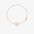 Pink gold chain bracelet with a clover with mother of pearl