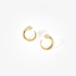 Small gold side hoops with yellow diamonds