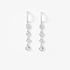 Fashionable long white gold earrings with diamonds