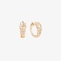 Fashionable gold chain hoops with diamonds