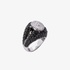 Λευκόχρυσο δαχτυλίδι με μαύρα και λευκά διαμάντια