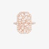 Ορθογώνιο δαχτυλίδι με διαμάντια σε ροζ χρυσό