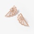 Gorgeous pink gold side earrings with mother of pearl and diamonds