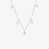 White gold thin chain necklace with diamond charms