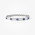 White gold bangle with square shape sapphires