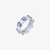 sapphire and baguette diamond band ring