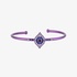 Silver evil eye bangle bracelet in violet