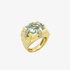 Yellow gold ring with topaz and diamonds