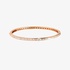 pink gold bangle bracelet with baguette diamonds