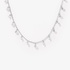 White gold chain necklace with dangling round diamonds