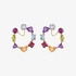 Modern earrings with different cut semi precious stones