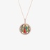 Round rose gold pendant with enamel and diamonds