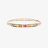 Gold rainbow bangle bracelet with tourmaline