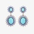 Bold earrings with turquoise and rose cut diamonds