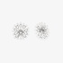 White gold flower earrings with pearls