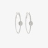 Oval hoop earrings with diamonds in white gold