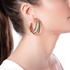 Pink gold DEMETRA green earrings with diamonds