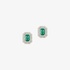 Rosette earrings with emerald