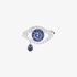 White gold evil eye ring with diamonds and sapphires
