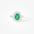 Κλασικό δαχτυλίδι με σμαράγδι ροζέτα