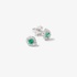 White gold drop shape studs with round emeralds