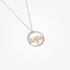 Pink gold round "hope" pendant with diamonds