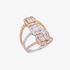 Modern multi line diamond ring with invisible setting