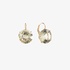 Gold round earrings with prasiolite