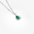 White gold pendant with emerald