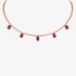 Pink gold tennis necklace with oval rubies