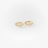 Thin gold hoops with diamond flowers