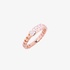 Pink gold "mom" ring with white enamel
