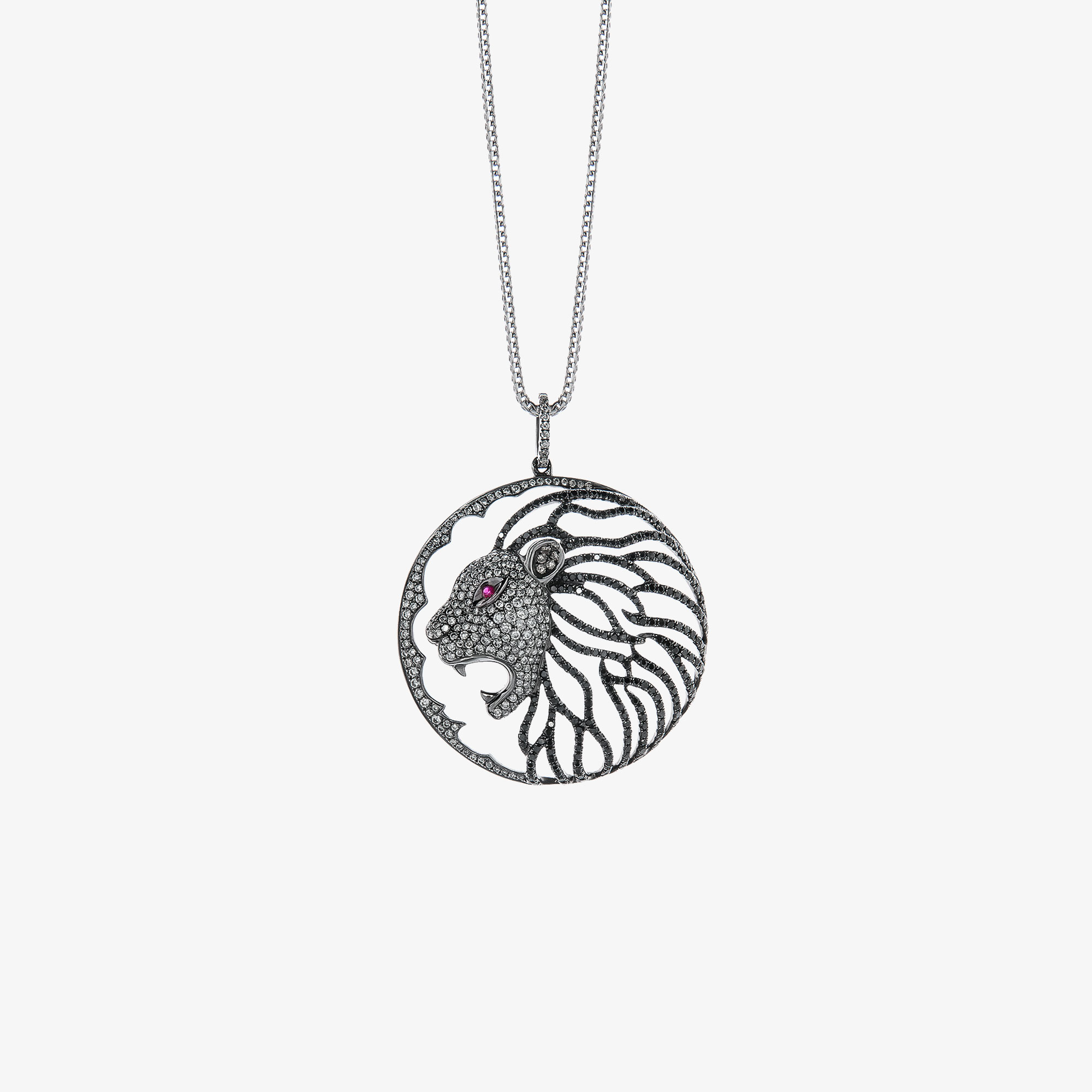 Black and white lion necklace Vildiridis