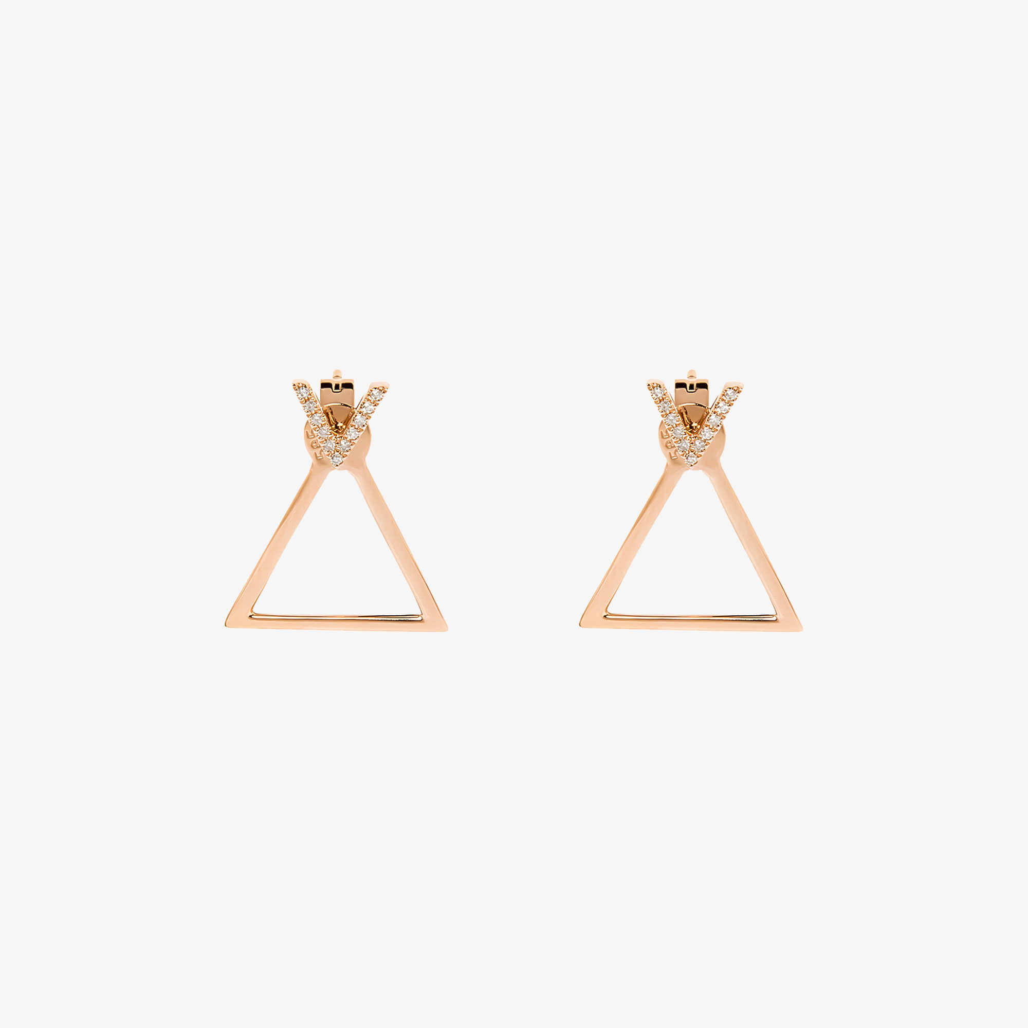 ΜΟdern Triangle Earrings In Pink Gold Venetia Vildiridis E Shop